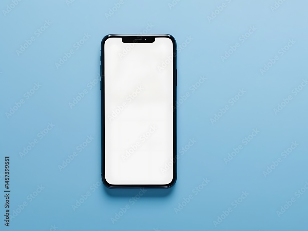 Blank Phone Screen on Blue Background for Mockup Blank Phone Screen on Blue Background for Mockup