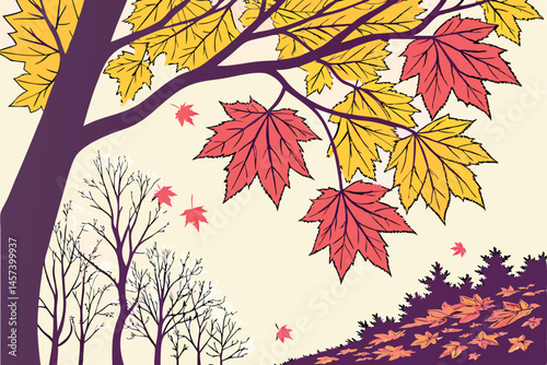 33 Colorful autumn leaves, fallen foliage, vibrant colors, yellow orange red and purple, high contrast, detailed textures, overhead view, natural patterns, seasonal photography, crisp focus, macro sho