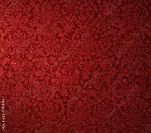 Intricate red damask wallpaper, opulent design ,  royal,  rich
