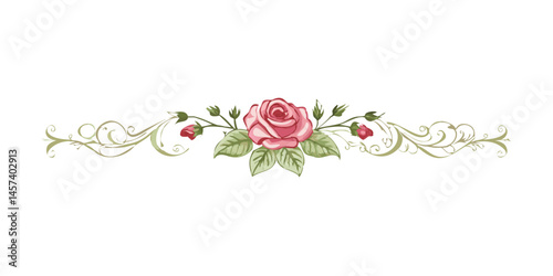 Soft floral divider with symmetrical pink roses
