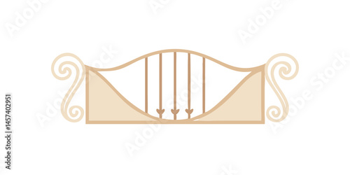 Decorative classical motif with vertical bars and scrolls