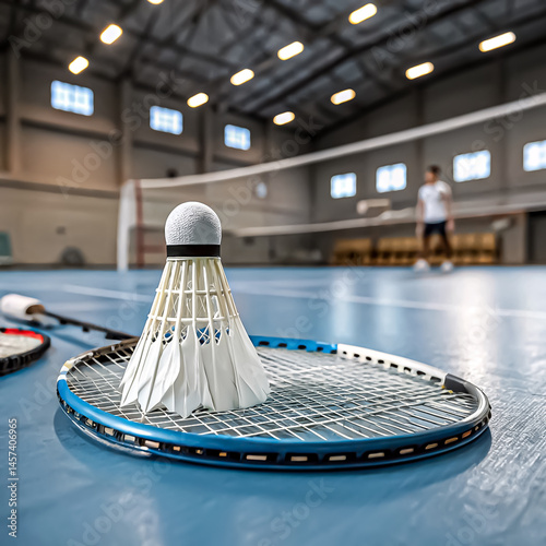 Ready to Play Badminton: Racket and Shuttlecock
Let's Play! Badminton Gear on the Court
Badminton Time: Shuttlecock and Racket Ready
Get Your Game On: Badminton Equipment Close-Up photo