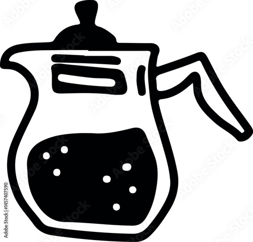Coffee, latte sketch. Drawing, engraving, ink, line art, vector