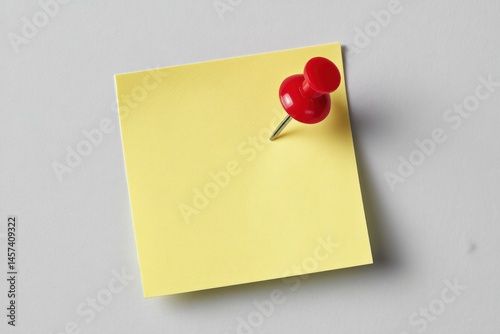 yellow sticky note with red push pin on grey background, yellow note with red pin, yellow sticky note, blank yellow sticky note with pin, yellow note with pin, grey background, easy to cutout