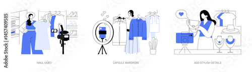 Fashion vlog isolated cartoon vector illustrations se