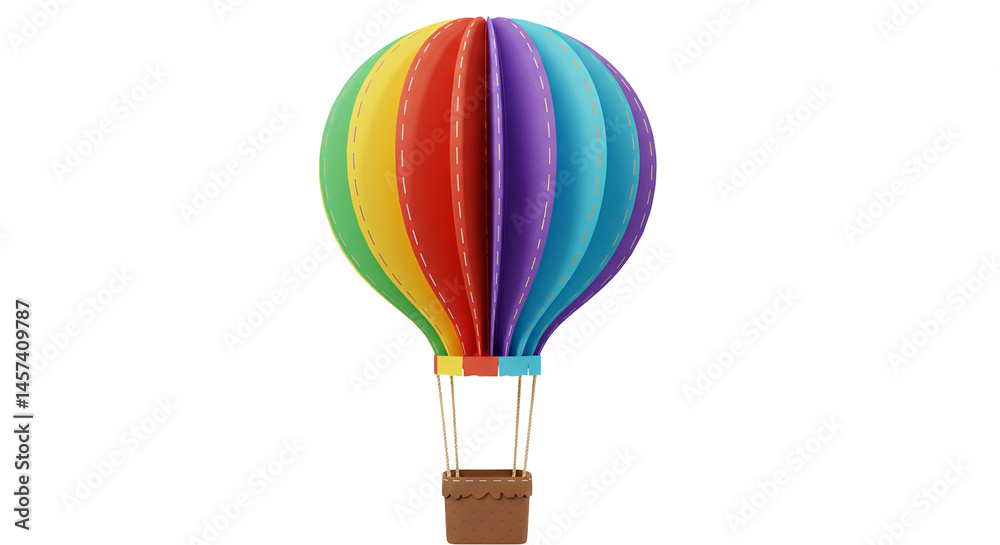Fototapeta premium Balão de São João colorido em fundo transparente