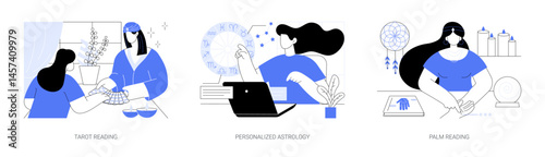 Fortune telling isolated cartoon vector illustrations se