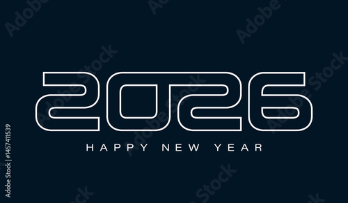 2025 text logo design, white outline on blue background