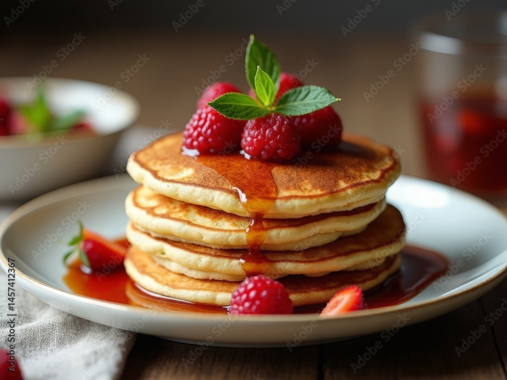 pancakes with strawberry pancakes with strawberry