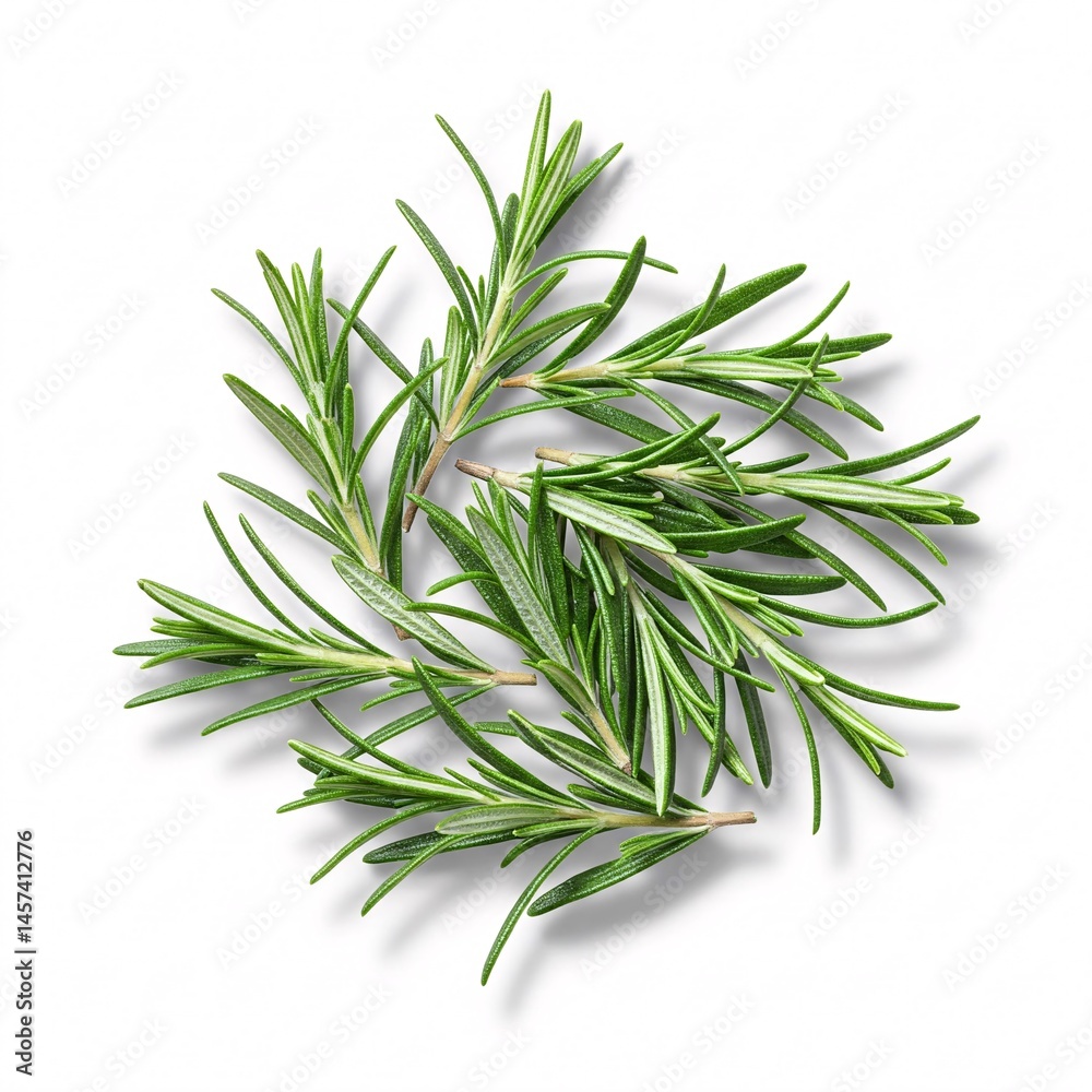 Fototapeta premium Rosemary sprigs on white background