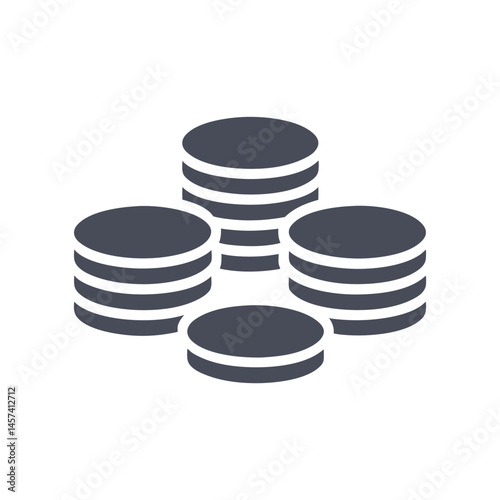stacks of coins minimalist icon design
