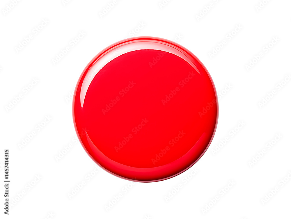 Red Round Badge: A vibrant, glossy red button badge. Perfect for showcasing your brand or message. Red Round Badge: A vibrant, glossy red button badge. Perfect for showcasing your brand or message.