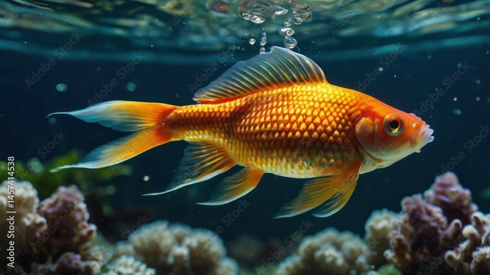 Goldfish in Aquarium Goldfish in Aquarium