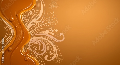 Obraz na płótnie Elegant abstract background with flowing shapes and floral elements w salonie