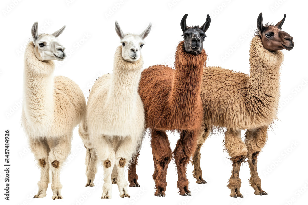 Obraz premium Llama Collection isolated on a transparent background