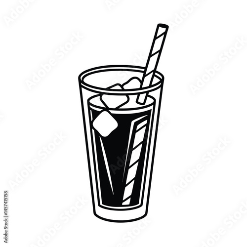 a black line art tall glass vector art silhouette 