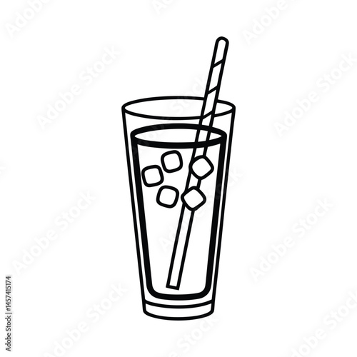 a black line art tall glass vector art silhouette 