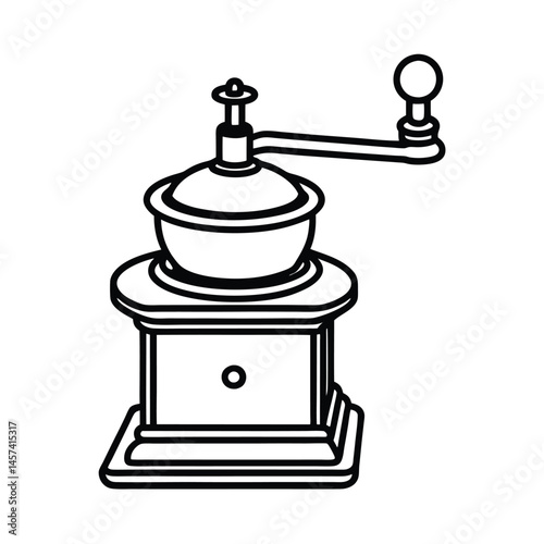vintage coffee grinder vector art silhouette
