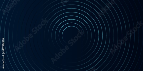 Blue abstract background with glowing circles. Swirl circular lines pattern. Geometric spiral. Twirl element. Modern graphic design. Futuristic technology concept. Vector Eps10