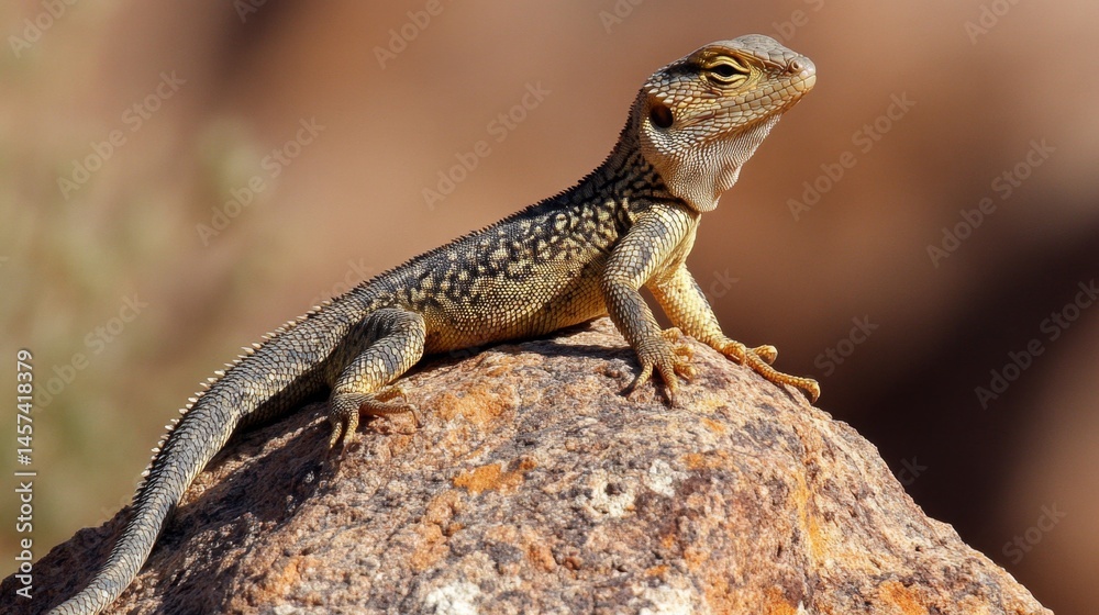 Naklejka premium Desert Lizard on a Rock