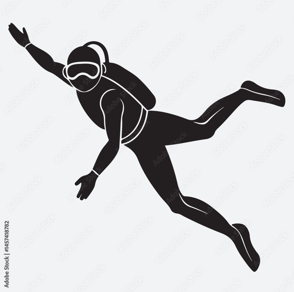 Fototapeta premium scuba driver silhouette vector art illustration