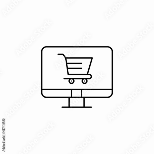 computer shopping cart icon sign vector