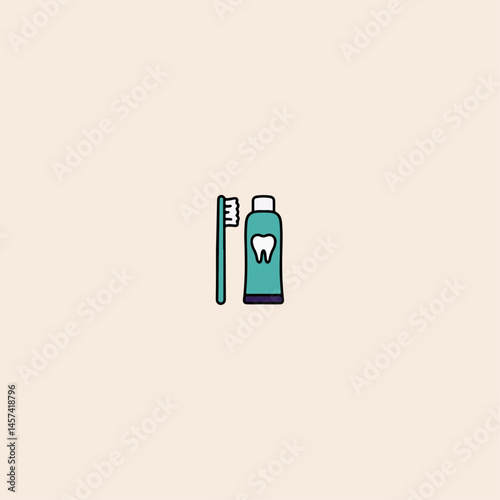 Toothbrush icon flat vector design. 