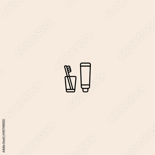 Toothbrush icon flat vector design. 