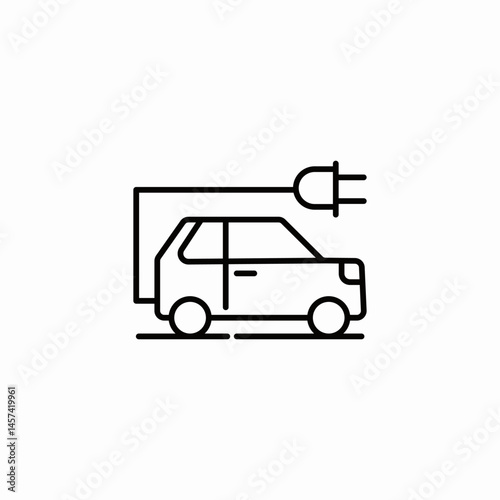 electric car plug icon sign vector