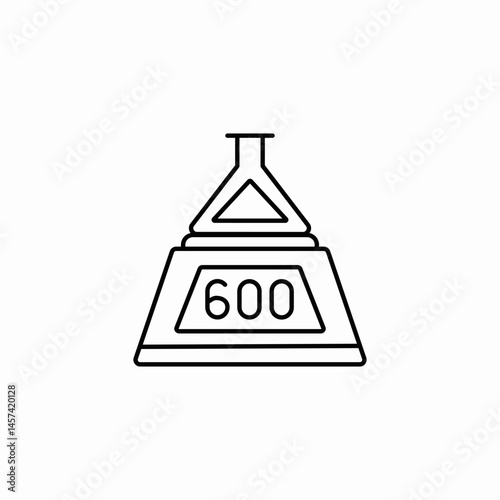 erlenmeyer flask measurement icon sign vector