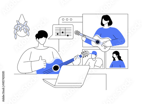 Music classes isolated cartoon vector illustrations.