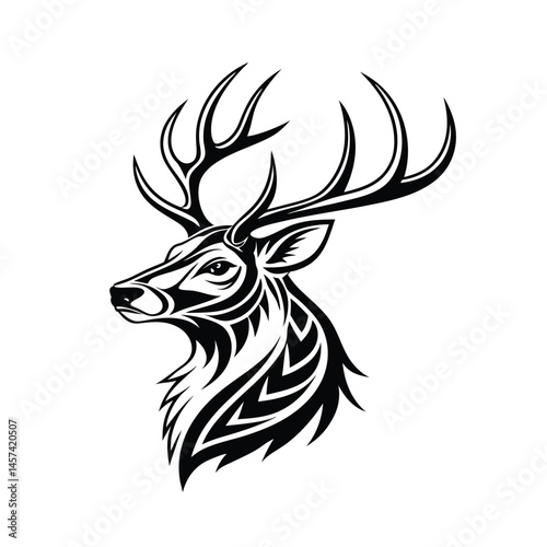 deer head icon vector art silhouette