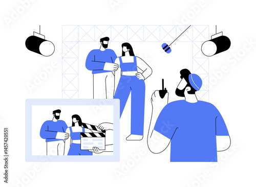 Shooting day isolated cartoon vector illustrations.