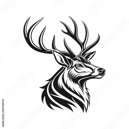 deer head icon vector art silhouette