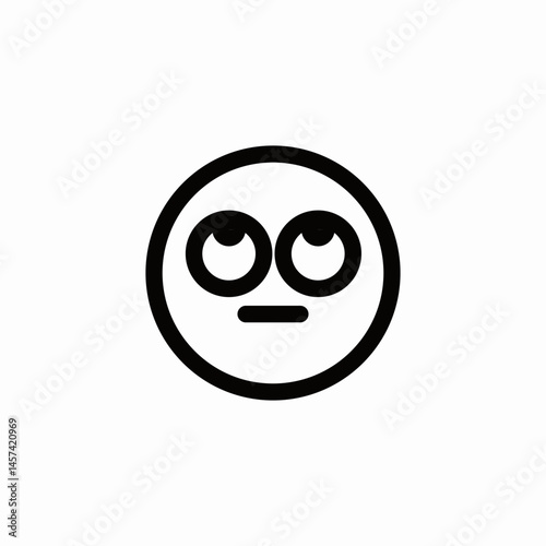 face eyes up icon sign vector