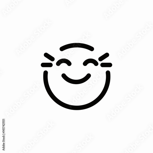 face grinning squinting icon sign vector