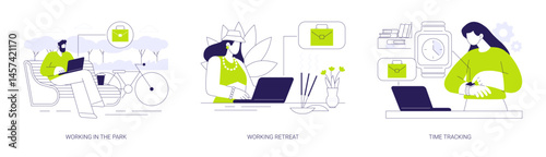 Digital nomad isolated cartoon vector illustrations se