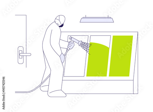 Door painting abstract concept vector illustration.