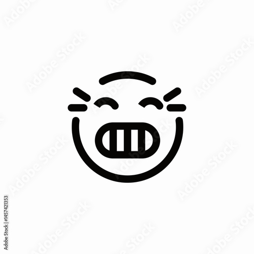 face gritted teeth squinting icon sign vector