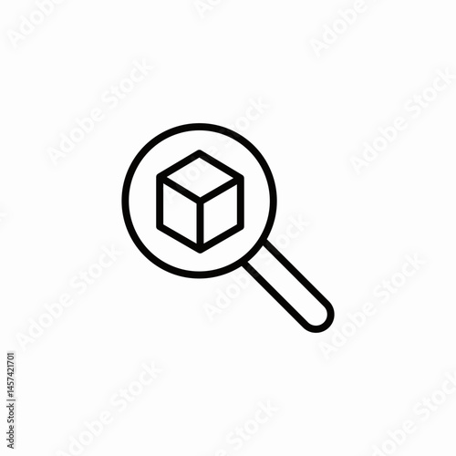 magnifier cube icon sign vector