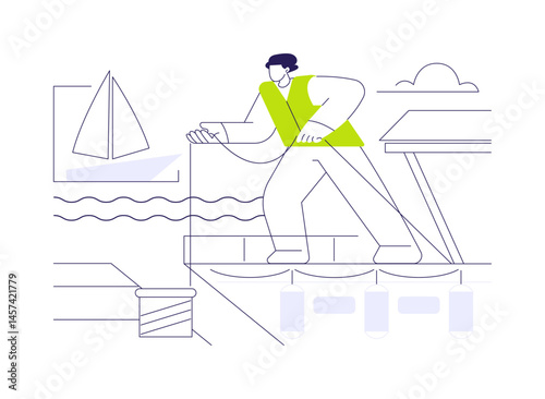 Leaving a berth abstract concept vector illustration.