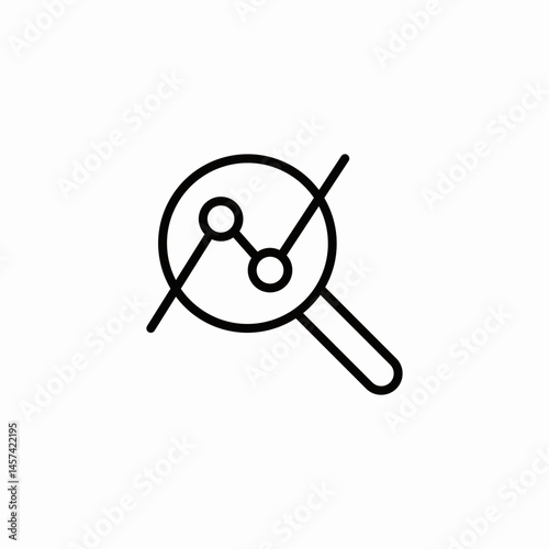 magnifier slash circle icon sign vector