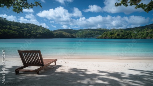 Tropical beach chair white sand and turquoise water