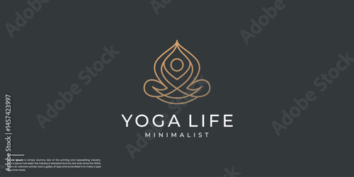 geometry line style yoga life logo inspiration.