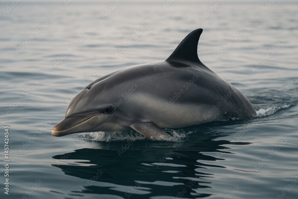 Fototapeta premium Graceful dolphin swimming ocean