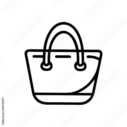 Stylish Beach Tote Bag Outline Design  