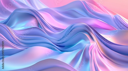 Wallpaper Mural Soft waves of iridescent fabric cascade gently, blending shades of pink and purple. The silky texture creates a serene, dreamlike atmosphere, perfect for artistic backgrounds Torontodigital.ca