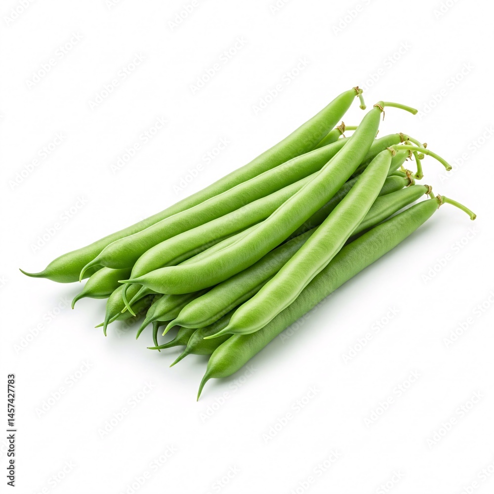 Green string beans isolated on white background Green string beans isolated on white background