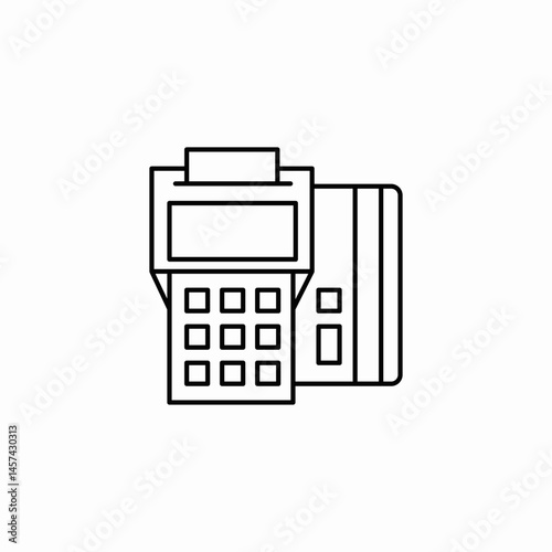 pos terminal credit card icon sign vector