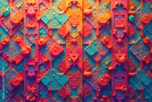 Simple geometric shapes forming a repeating design , backdrop, design element, form